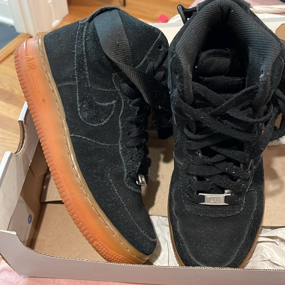Nike Air Force One Black Suede